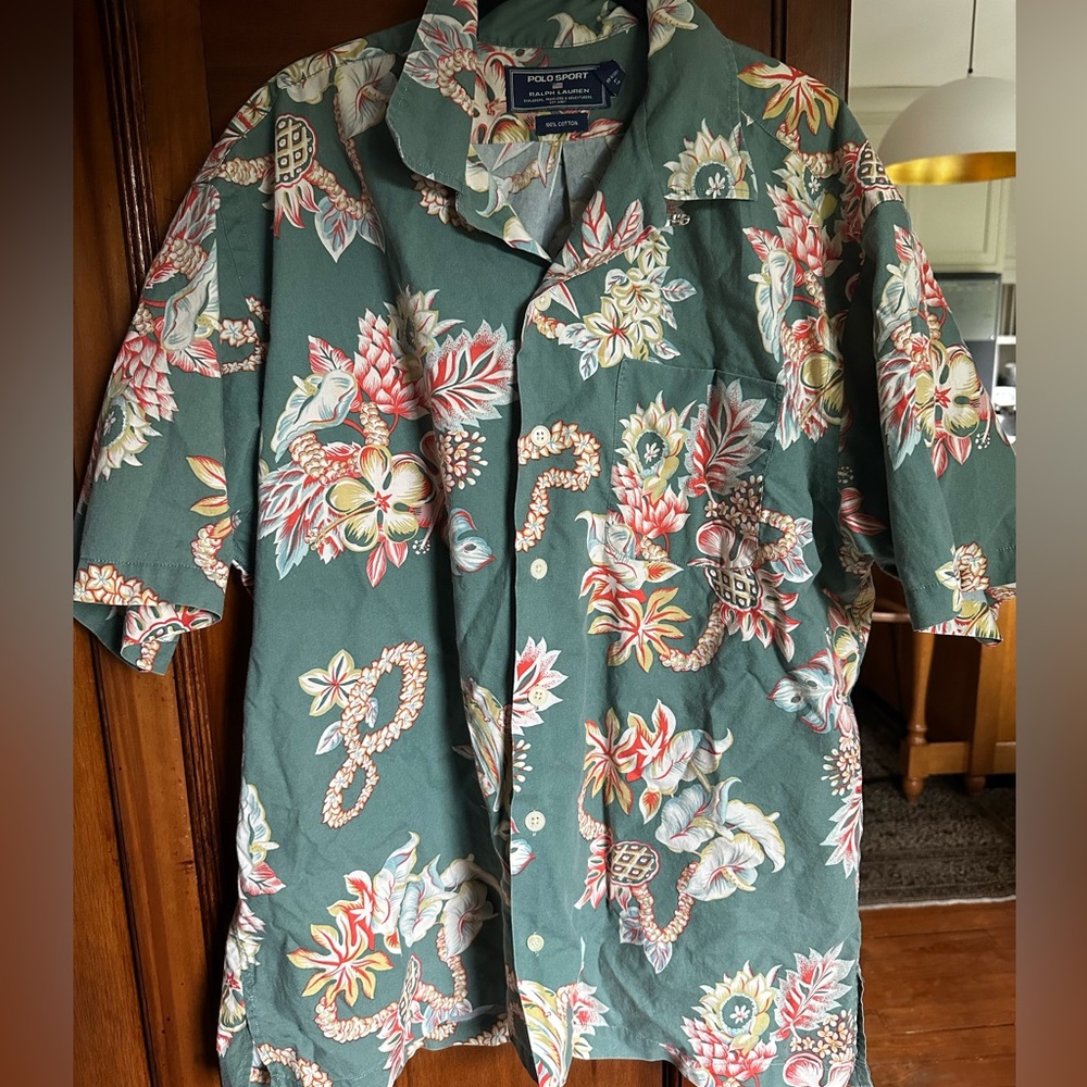 Vintage Polo Sport Ralph Lauren cotton resort shirt size large